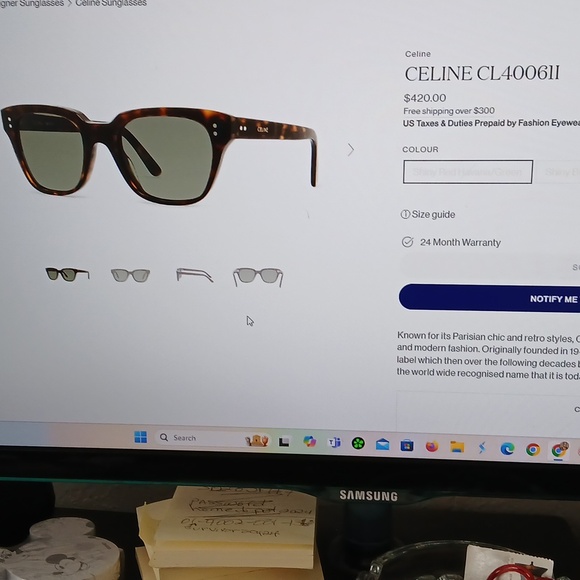 Celine Sunglasses - Picture 6 of 7